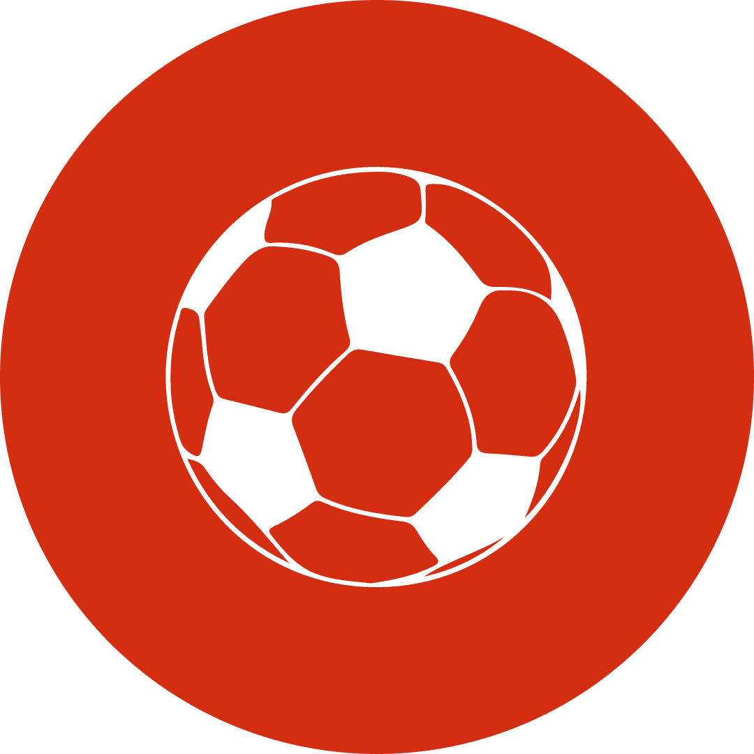 soccer ball icon on red background